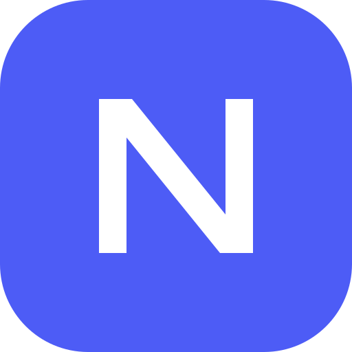 青紫の背景に白いNを配したDW Notesのアイコン